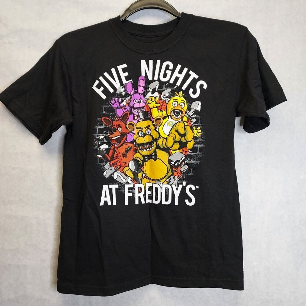 Five Nights At Freddy's Shirt Boy's 8 M Chica Foxy Bonnie Short Sleeve Tee FNAF